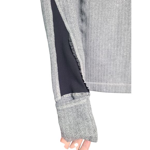 Lululemon Full Tilt Half-Zip Pullover Gray Herringbone Size 2 Luon Reflective - Picture 4 of 4